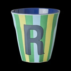 RICE Melamin Buchstabenbecher gestreift