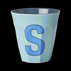 RICE Melamin Buchstabenbecher gestreift