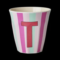 RICE Melamin Buchstabenbecher gestreift