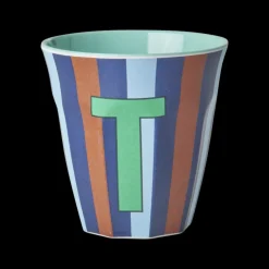 RICE Melamin Buchstabenbecher gestreift