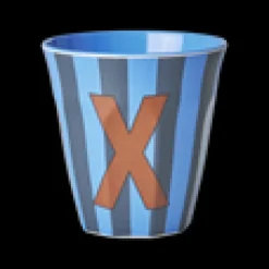 RICE Melamin Buchstabenbecher gestreift