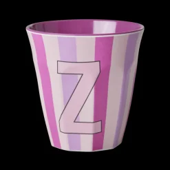 RICE Melamin Buchstabenbecher gestreift