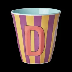 RICE Melamin Buchstabenbecher gestreift