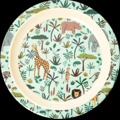 RICE Melamin Kinderteller Jungle Animals All Over