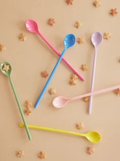 RICE Melamin Latte-Löffel, Mehrfarbig, 6er Pack