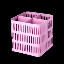 RICE Metall Korb quadratisch pink