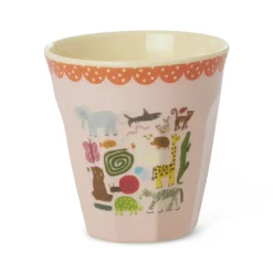 RICE Mittelgroßer Kinderbecher aus Melamin Wildlife