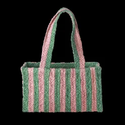 RICE Raffia Shoppingtasche Streifen