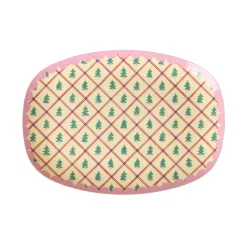 RICE Rechteckiger Beilagenteller Diamond Christmas Tree