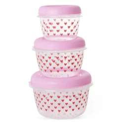 RICE Runde Lebensmitteldosen Hearts 3-er