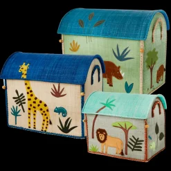 RICE Spielzeug Aufbewahrungskörbe Jungle Animals