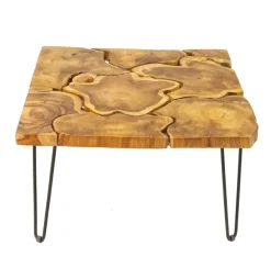 skandeko Quadratischer Couchtisch aus recyceltem Holz